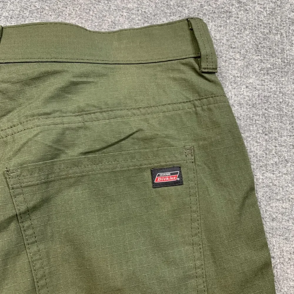 Dickies Pants Mens 36 Green Ripstop Range Relaxed Fit Cotton Utility Work